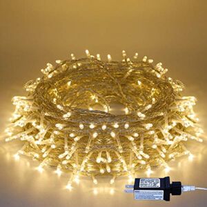 Christmas String Lights, 220 LED Indoor/Outdoor Waterproof 8 Modes 25m/82ft Fairy Twinkle Lights End-to-End Plug in, for Christmas Tree Garden Wedding Party Home Patio Lawn Decoration(Warm White)