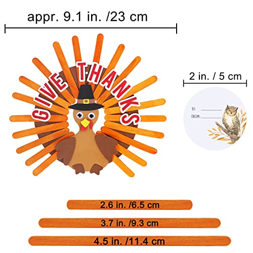 The Storepaperoomates Retail Market Winlyn 24 Sets Thanksgiving Craft Kits Fall Crafts DIY Give Thanks Thanksful Turkey Ornaments Decorations Art Sets Wood Craft Sticks Turkey Foam Stickers Googly Eyes for Kids Classroom Activities - Fast Affordable Shopping
