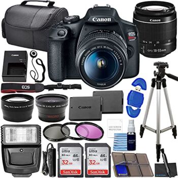 The Storepaperoomates Retail Market Canon EOS Rebel T7 DSLR Camera Bundle with Canon EF-S 18-55mm f/3.5-5.6 is II Lens + 2X 32GB Memory Cards + Filters + Preferred Accessory Kit - Fast Affordable Shopping