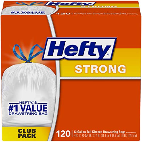 The Storepaperoomates Retail Market Hefty Strong Tall Kitchen Trash Bags, Unscented, 13 Gallon, 120 Count - Fast Affordable Shopping