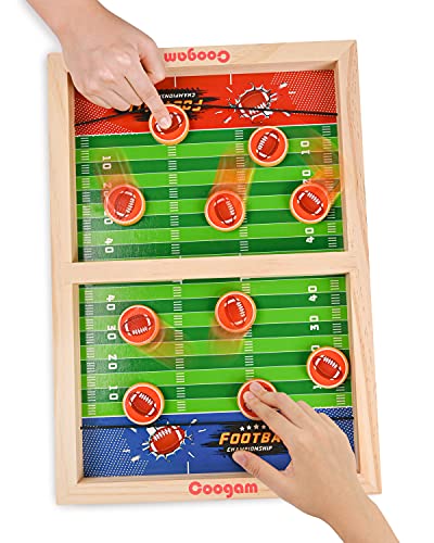 The Storepaperoomates Retail Market Coogam Fast Sling Puck Game, Wooden Sling Football Shot Board Game Large Table Interaction Speed Track Toy for Party Home Family Parents-Child Boys Girls Adult - Fast Affordable Shopping
