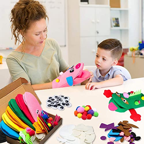 The Storepaperoomates Retail Market WATINC 6Pcs Hand Puppet Making Kit for Kids Art Craft Felt Sock Puppet Creative DIY Make Your Own Puppets Pompoms Wiggle Googly Eyes Storytelling Role Play Party Supplies for Girls Boys - Fast Affordable Shopping