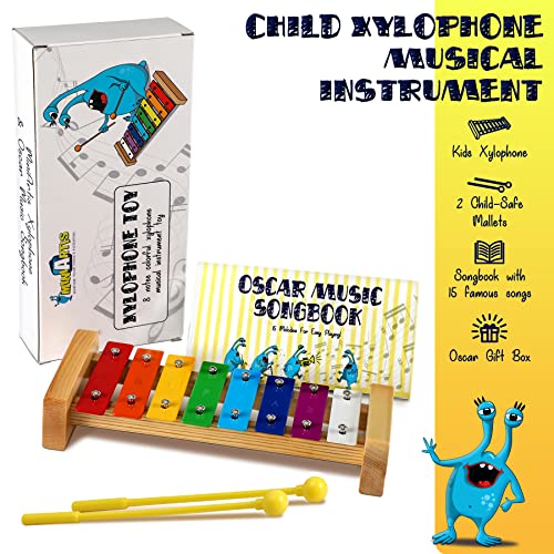 MINIARTIS Xylophone for Kids and Toddlers | 8 Notes Colorful Wooden Xylophone | Music Songbook & Child Safe Mallets | Great Holiday Birthday Gift for Children | The Storepaperoomates Retail Market - Fast Affordable Shopping