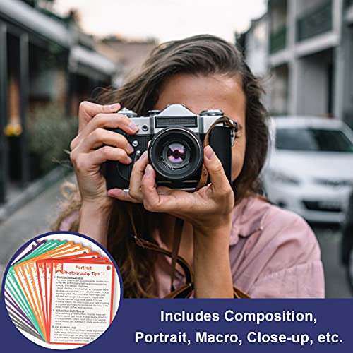 The Storepaperoomates Retail Market Photography Accessories DSLR Cheat Sheet Cards for Canon, Nikon, Sony, Camera Accessories Quick Reference Cards Photography Guides & Tips: Settings, Exposure, Modes, Composition, Lighting etc 4×3 inch - Fast Affordable Shopping