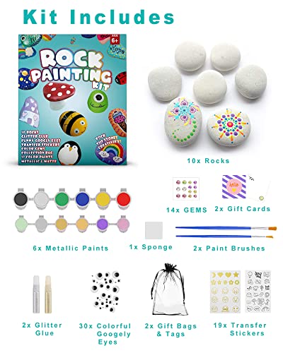 The Storepaperoomates Retail Market Rock Painting Kit for kids – Art Kit for Painting Rock – Arts and Crafts for Girls & Boys – Supplies for Craft Kits – Hide and Seek Actitivies, Creative Gift for Ages 6-12, Birthday Gift for kids - Fast Affordable Shopping