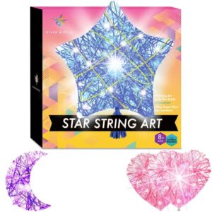 String Art Kit for Kids, Makes a Light-Up Star Lantern, Simple & Easy-to-Follow Instructions, Gift Ideas, Crafts for Girls Ages 8-12, DIY String Arts & Craft Kits for 8 9 10 11 12 Year Old Girl Gifts
