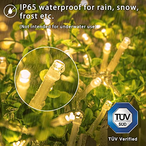 The Storepaperoomates Retail Market [Timer & Remote] 36ft 100 LED Outdoor Battery Fairy Lights (IP65 Waterproof, Dimmable, 8 Modes, Warm White) - Fast Affordable Shopping