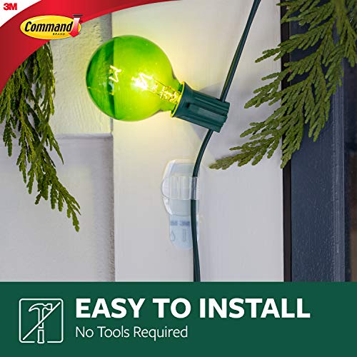 The Storepaperoomates Retail Market Command Outdoor Light Clips, Damage Free Hanging Light Clips with Adhesive Strips, Wall Clips for Hanging Outdoor Christmas Decorations, Lights and Cables, 20 Clear Clips and 24 Command Strips - Fast Affordable Shopping