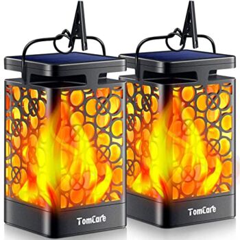 The Storepaperoomates Retail Market TomCare Solar Lights Upgraded Solar Lantern Flickering Flame Outdoor Hanging Lantern Decorative Lighting Solar Powered Waterproof LED Flame Umbrella Lights for Patio Garden Deck Yard Halloween, 2 Pack - Fast Affordable Shopping