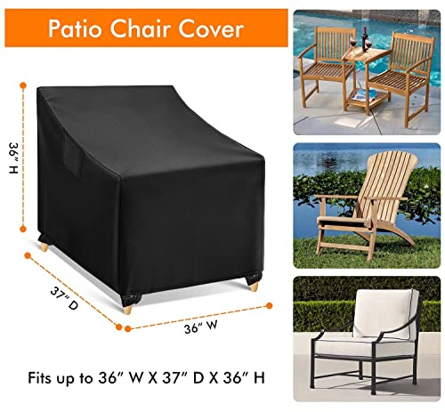 The Storepaperoomates Retail Market WLEAFJ Outdoor Chair Covers Waterproof, Black Lawn Patio Furniture Covers, Heavy Duty Patio Lounge Deep Seat Cover, 2 Pack – 36″ W x 37″ D x 36″ H - Fast Affordable Shopping