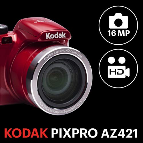 The Storepaperoomates Retail Market Kodak PIXPRO Astro Zoom AZ421-RD 16MP Digital Camera with 42X Optical Zoom and 3″ LCD Screen (Red) - Fast Affordable Shopping
