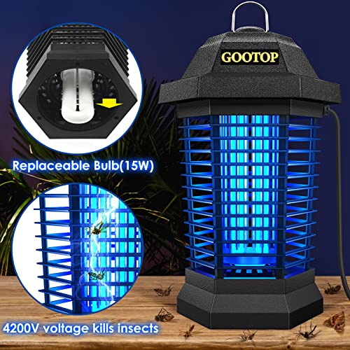 The Storepaperoomates Retail Market GOOTOP Mosquito Zapper Outdoor, Bug Zapper Outdoor Electric, Insect Fly Traps, Fly Zapper, Mosquito Killer for Patio, Need to be Plugged in - Fast Affordable Shopping