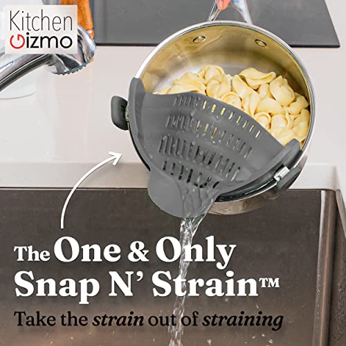 The Storepaperoomates Retail Market Kitchen Gizmo Snap N Strain Pot Strainer and Pasta Strainer – Adjustable Silicone Clip On Strainer for Pots, Pans, and Bowls – Gray - Fast Affordable Shopping