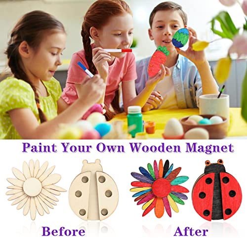 The Storepaperoomates Retail Market DIY Wooden Magnets, 36 Wooden Art Craft for Kids, Art and Craft Supplies Party Birthday Gift Favors for Boys Girls Ages 4-8 8-12 , Easter Crafts - Fast Affordable Shopping