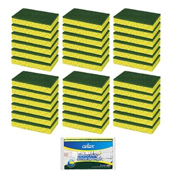 The Storepaperoomates Retail Market CELOX 36 Pack Dish Sponge for Kitchen, Dual Sided Scrub Sponge Heavy Duty, Non-Scratch Sponges Perfect for Kitchen Dishwashing and Household Cleaning, Highly Absorbent and Easy to Dry for Reuse - Fast Affordable Shopping