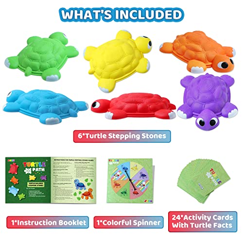 The Storepaperoomates Retail Market JOYIN Turtle Balance Stepping Stones, 6 Pcs Kids Turtle Jumping Stones Steps Stones Up to 265 Ibs, Toddler Obstacle Course Coordination Game Toys for Ages 3 Years and UP Indoor or Outdoor Play - Fast Affordable Shopping