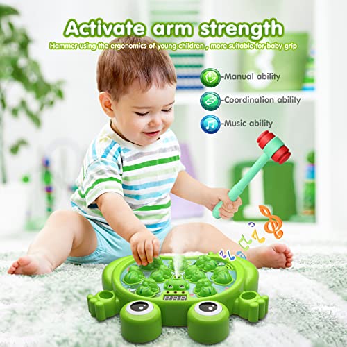 The Storepaperoomates Retail Market Whack A Frog Game,Toys for 2 Year Old Boy and Toddlers,5 Modes,45 Levels,with 9 Music Spray and Light-up,Baby Early Learning Developmental Interactive Toys Birthday Gifts for Ages 2,3,4+Year Old Boy - Fast Affordable Shopping