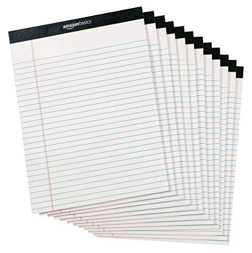 The Storepaperoomates Retail Market Amazon Basics Wide Ruled 8.5 x 11.75-Inch Lined Writing Note Pads – 12-Pack (50-sheet Pads), White - Fast Affordable Shopping