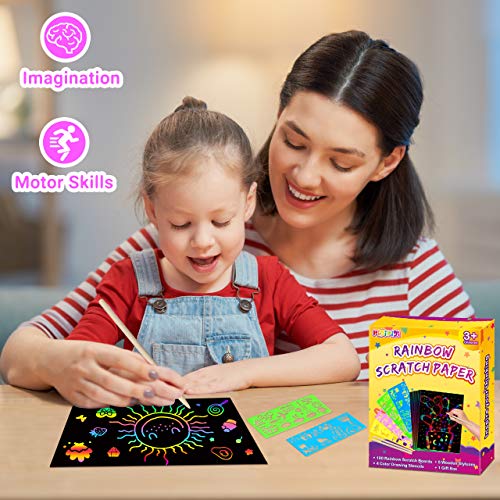 The Storepaperoomates Retail Market pigipigi Rainbow Scratch Paper Art – 109 Pcs Magic Scratch Off Craft Kit for Kids Color Drawing Note Pad Supply for Children Girls Boys DIY Party Favor Game Activity Birthday Christmas Toy Gift Set - Fast Affordable Shopping