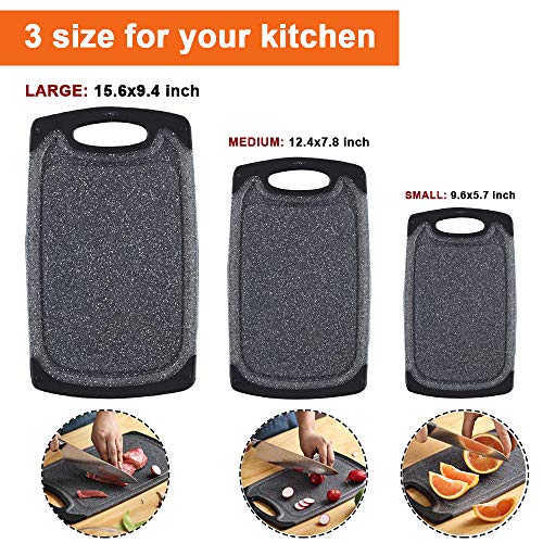 The Storepaperoomates Retail Market KIMIUP Kitchen Cutting Board (Set of 3),Professional Chopping Boards Sets,Dishwasher Safe Cutting Boards With Juice Grooves & Carrying Handle & No BPA - Fast Affordable Shopping