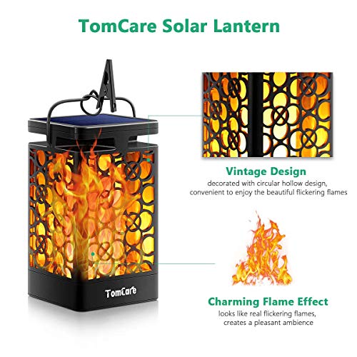 The Storepaperoomates Retail Market TomCare Solar Lights Upgraded Solar Lantern Flickering Flame Outdoor Hanging Lantern Decorative Lighting Solar Powered Waterproof LED Flame Umbrella Lights for Patio Garden Deck Yard Halloween, 2 Pack - Fast Affordable Shopping