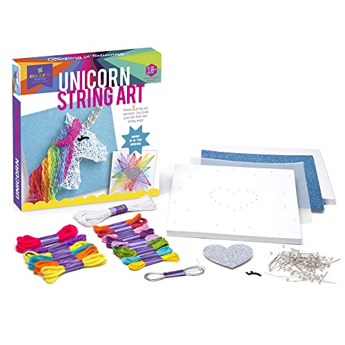 The Storepaperoomates Retail Market Craft-tastic – String Art Kit – Craft Kit Makes 2 Large String Art Canvases – Unicorn Edition - Fast Affordable Shopping