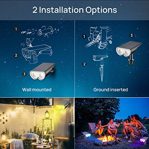 The Storepaperoomates Retail Market Linkind StarRay Solar Spot Lights Outdoor Color Changing, IP67 Solar Lights Outdoor Waterproof, Auto On/Off 16 LEDs Multicolor Solar Landscape Spotlights for Pathway, Patio, Gate, Fence, 6 Pack - Fast Affordable Shopping