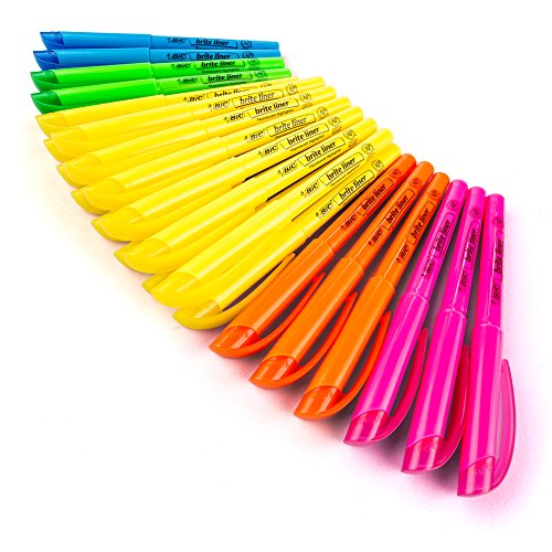 The Storepaperoomates Retail Market BIC Brite Liner Highlighters Markers, Chisel Tip Super Bright Fluorescent Highlighters Assorted Colors, Won’t Dry Out, 24-Count Pack (BL241-AST) - Fast Affordable Shopping