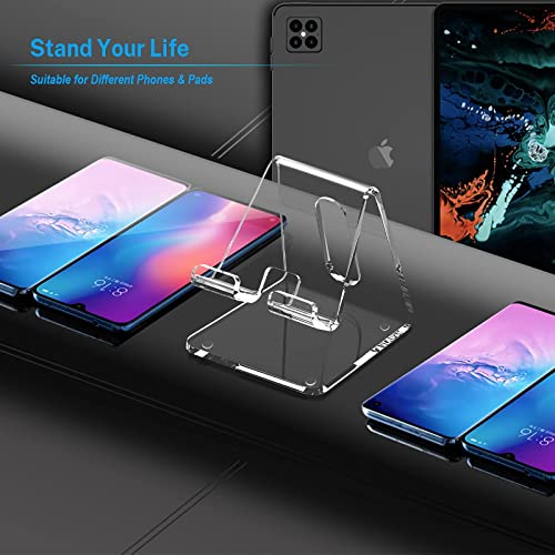 The Storepaperoomates Retail Market Crpich Acrylic Cell Phone Stand, Portable Phone Holder, Clear Phone Stand for Desk, Compatible with Phone 13 12 Pro Max Mini 11 Xr 8 Plus SE, Switch, Android Smartphone, Pad, Tablet, Desk Accessories - Fast Affordable Shopping