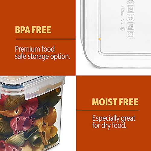 The Storepaperoomates Retail Market 24 Pack Airtight Food Storage Container Set – BPA Free Clear Plastic Kitchen and Pantry Organization Canisters with Durable Lids for Cereal, Dry Food Flour & Sugar – Labels, Marker & Spoon Set - Fast Affordable Shopping