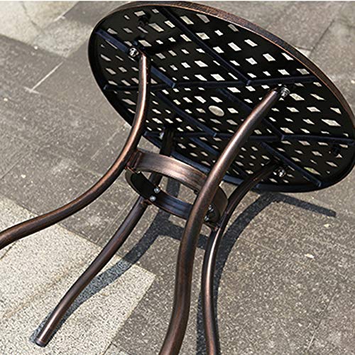 The Storepaperoomates Retail Market Garden Dining Picnic Coffee Table, Weather Resistant Outdoor Patio Furniture Bistro Sets, Cast Aluminum Table for Lawn Backyard Balcony, Red Gold - Fast Affordable Shopping