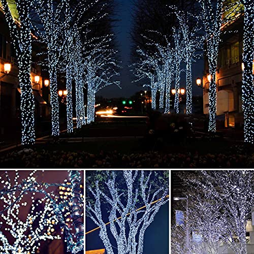 The Storepaperoomates Retail Market White Super-Long 2-Pack Each 85FT Solar String Lights Outdoor, Waterproof Green Wire 8 Lighting Modes 480 LED Solar Christmas Lights for Garden Patio Tree Party Wedding Decorations (Cool White) - Fast Affordable Shopping