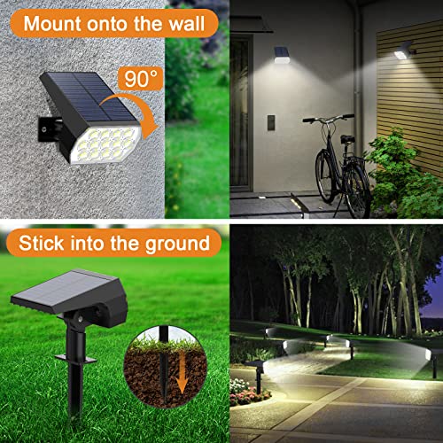 The Storepaperoomates Retail Market Solar Spot Lights Outdoor, [6 Pack/52 LED/3 Modes] 2-in-1 Solar Landscape Spotlights, WELALO Solar Powered Security Lights, IP65 Waterproof Wall Lights for Walkway Yard Garden Driveway(Cool White) - Fast Affordable Shopping