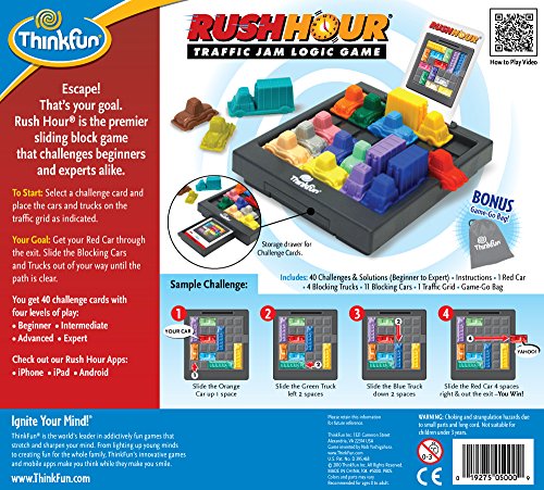 The Storepaperoomates Retail Market ThinkFun Rush Hour Traffic Jam Brain Game and STEM Toy for Boys and Girls Age 8 and Up – Tons of Fun With Over 20 Awards Won, International seller for Over 20 Years - Fast Affordable Shopping