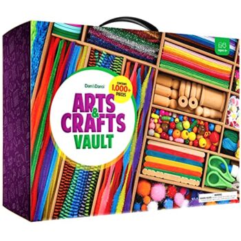 The Storepaperoomates Retail Market Arts and Crafts Vault – 1000+ Piece Craft Supplies Kit Library in a Box for Kids Ages 4 5 6 7 8 9 10 11 & 12 Year Old Girls & Boys – Crafting Set Kits – Gift Ideas for Kids Art Project Activity - Fast Affordable Shopping