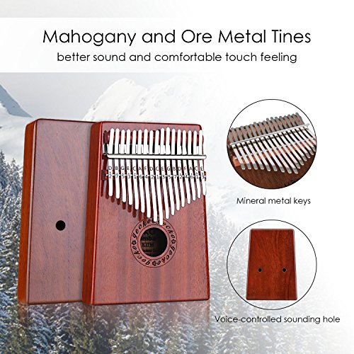 GECKO Kalimba 17 Keys Thumb Piano with Waterproof Protective Box, Tune Hammer and Study Instruction, Portable Mbira Sanza Finger Piano, Meditation Sound, Gift for Kids Adult Beginners Professional | The Storepaperoomates Retail Market - Fast Affordable Shopping