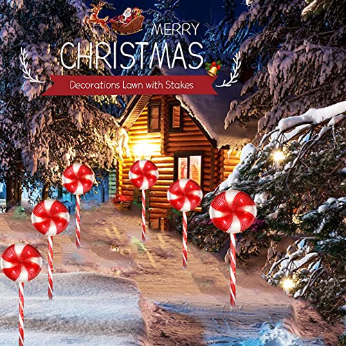 The Storepaperoomates Retail Market Christmas Lollipop Pathway Markers Lights Outdoor,3 Pack 29 inches 60 LED Lighted Candy Cane Decorations with 8 Lighting Modes Waterproof String Lights Plug in for Xmas Holiday Lawn Yard Patio Walkway - Fast Affordable Shopping