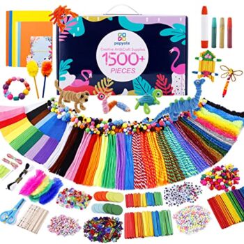 The Storepaperoomates Retail Market Craft Supplies 1500+ Piece Double Layers Art and Craft Supplies in a Box for Boys and Girls to Inspire Their Creativity and Imagination – DIY Craft Kits at School and Home Activities for Fun - Fast Affordable Shopping
