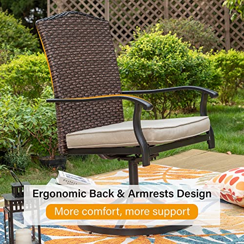 The Storepaperoomates Retail Market MIXPATIO Patio Swivel Dining Chairs Set of 6 High Back Outdoor Rattan Chair, All Weather Metal Frame with Padded Removable Sponge Cushion, 350 lbs Load for Patio, Garden, Yards, Lawn - Fast Affordable Shopping
