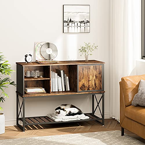 Industrial Bar Cabinet Coffee Bar Buffet Cabinet with Storage Wood Coffee Bar Cabinet with Adjustable Shelf Inside Buffet Sideboard Kitchen Storage Cabinet with Sliding Metal Door - The Storepaperoomates Retail Market - Fast Affordable Shopping