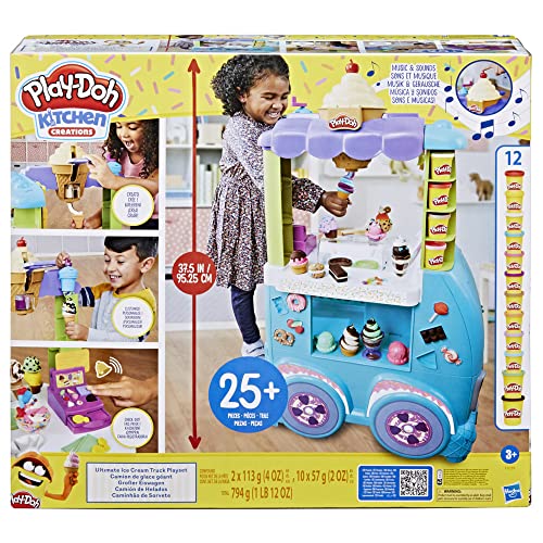 Play-Doh Kitchen Creations Ultimate Ice Cream Truck Toy Playset, Food Truck Toys for Kids, 27 Accessories, 12 Cans, Preschool Toys for 3 Year Old Girls & Boys and Up, Non-Toxic - The Storepaperoomates Retail Market - Fast Affordable Shopping