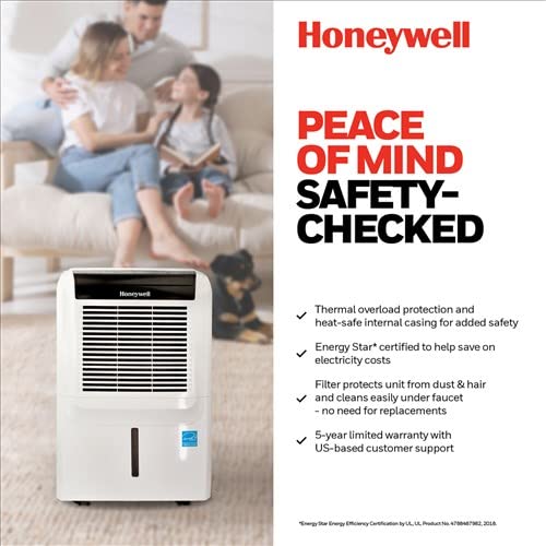 DH70WKN Honeywell 50 Pint Energy Star Dehumidifier with Anti-Spill Design, Fan & 5 Year Warranty - The Storepaperoomates Retail Market - Fast Affordable Shopping