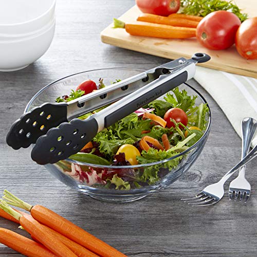 KitchenAid Gourmet Silicone Tipped Stainless Steel Tongs, 13.5 Inch, Black - The Storepaperoomates Retail Market - Fast Affordable Shopping