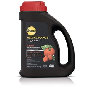 Miracle-Gro Performance Organics Edibles Plant Nutrition Granules – Plant Food with Natural & Organic Ingredients, for Tomatoes, Vegetables, Herbs and Fruits, 2.5 lbs.