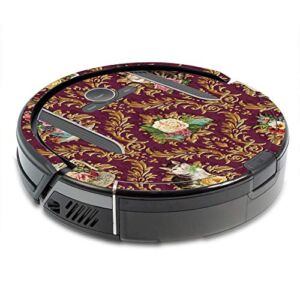 MightySkins Skin Compatible with Shark Ion Robot R85 Vacuum Minimal Cover – Teatime Cat Damask | Protective, Durable, and Unique Vinyl wrap Cover | Easy to Apply, Remove | Made in The USA