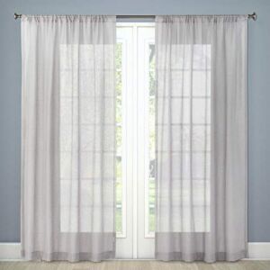 Threshold, One Sheer Curtain Panel, Gray Linen, 54″W x 84″L