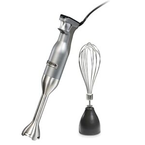 Hamilton Beach Professional Electric Immersion Hand Blender with Variable Speed + Whisk, 300 Watts, LED Screen, Stainless Steel (59750)