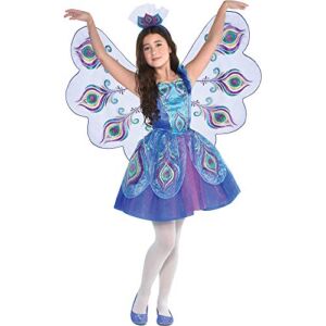Girls Pretty Peacock Costume – Medium (8‑10)