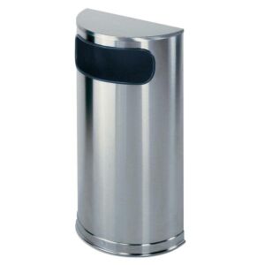 Rubbermaid Commercial European and Metallic Series Receptacle, Half-Round, 9 Gallons, Satin Stainless (SO8SSSPL)