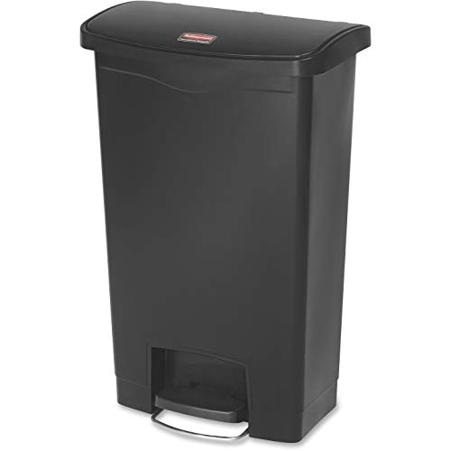Rubbermaid Commercial Products-1883611 Streamline Slim Step-On Plastic Trash Garbage Can, 13 Gallon, Black | The Storepaperoomates Retail Market - Fast Affordable Shopping